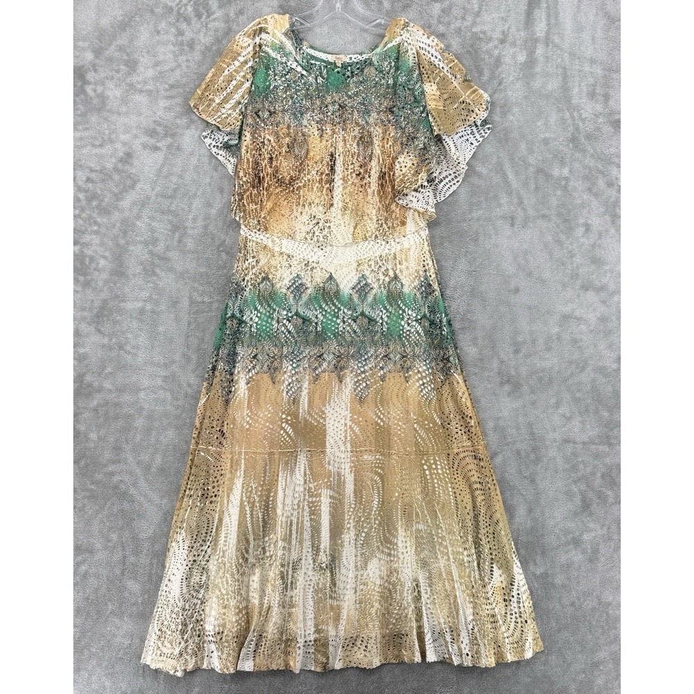 Reba Dress Womens Small Eyelet Lace‎ Rhinestone Embellished Western Southwestern